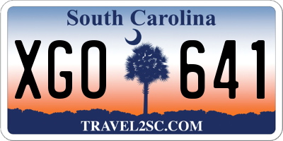 SC license plate XGO641