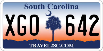 SC license plate XGO642