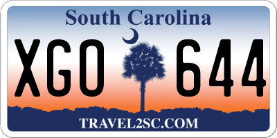 SC license plate XGO644