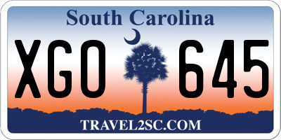 SC license plate XGO645