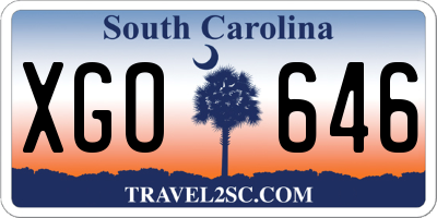 SC license plate XGO646