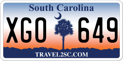 SC license plate XGO649