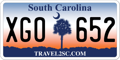 SC license plate XGO652
