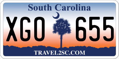 SC license plate XGO655