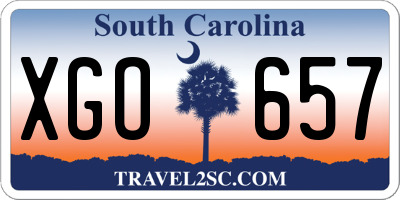 SC license plate XGO657