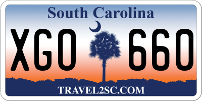 SC license plate XGO660