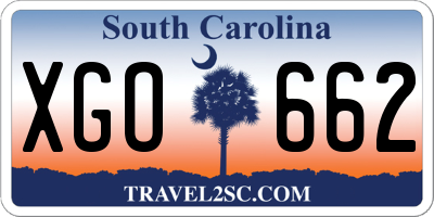 SC license plate XGO662