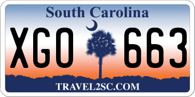 SC license plate XGO663