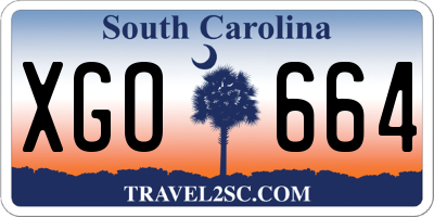 SC license plate XGO664