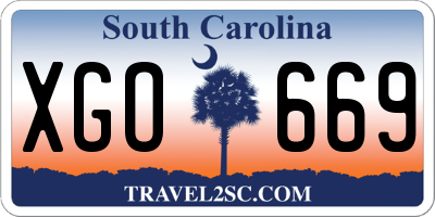 SC license plate XGO669