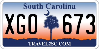 SC license plate XGO673
