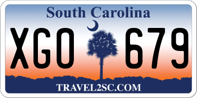 SC license plate XGO679
