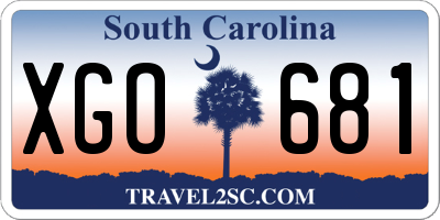 SC license plate XGO681