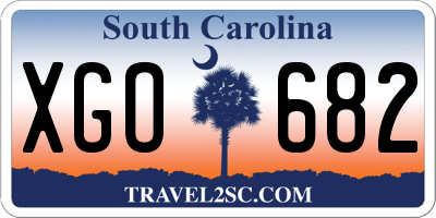 SC license plate XGO682