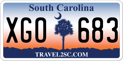 SC license plate XGO683