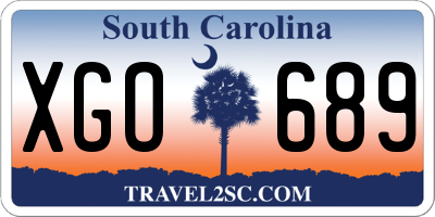SC license plate XGO689