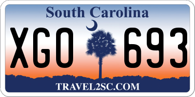 SC license plate XGO693