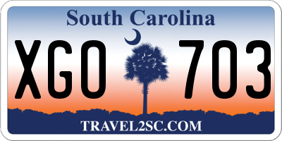 SC license plate XGO703