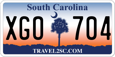 SC license plate XGO704