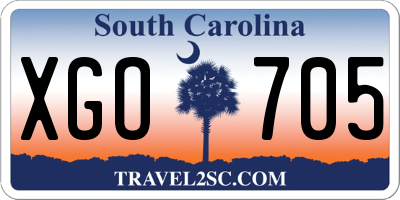SC license plate XGO705