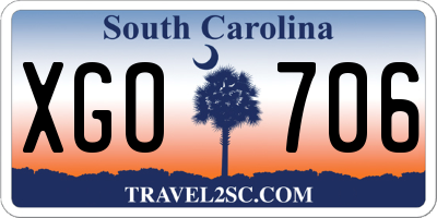 SC license plate XGO706