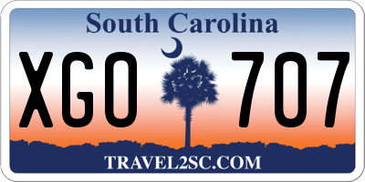 SC license plate XGO707