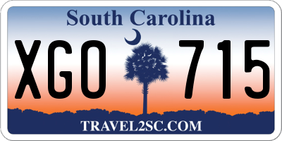 SC license plate XGO715