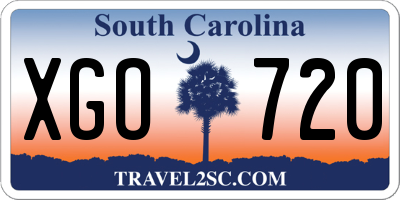 SC license plate XGO720