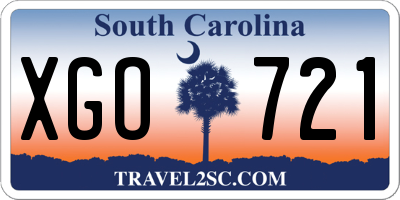 SC license plate XGO721