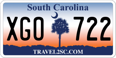 SC license plate XGO722