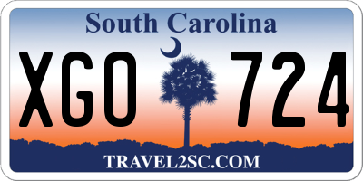 SC license plate XGO724