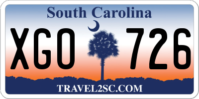 SC license plate XGO726