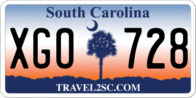 SC license plate XGO728