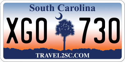 SC license plate XGO730