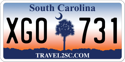 SC license plate XGO731