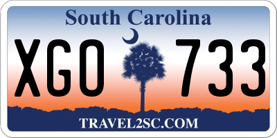 SC license plate XGO733