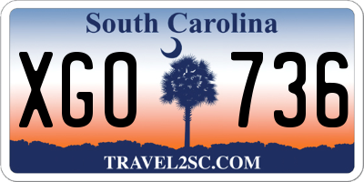 SC license plate XGO736