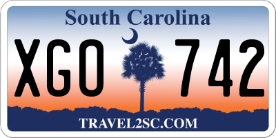SC license plate XGO742