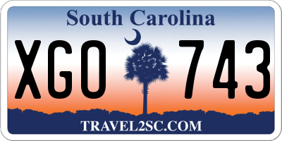 SC license plate XGO743