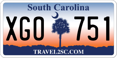SC license plate XGO751