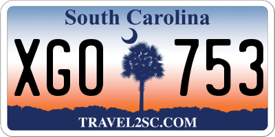 SC license plate XGO753