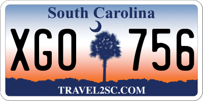 SC license plate XGO756