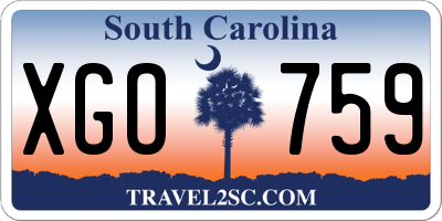 SC license plate XGO759