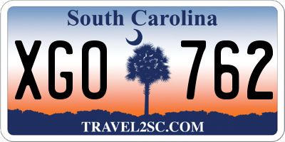 SC license plate XGO762