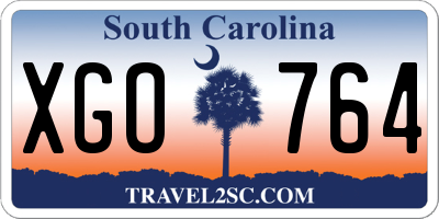 SC license plate XGO764