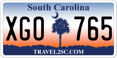 SC license plate XGO765