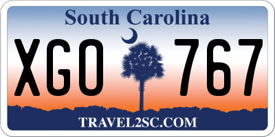 SC license plate XGO767