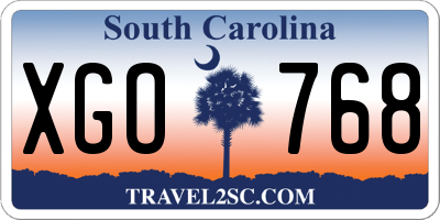 SC license plate XGO768