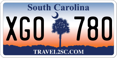 SC license plate XGO780