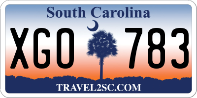 SC license plate XGO783